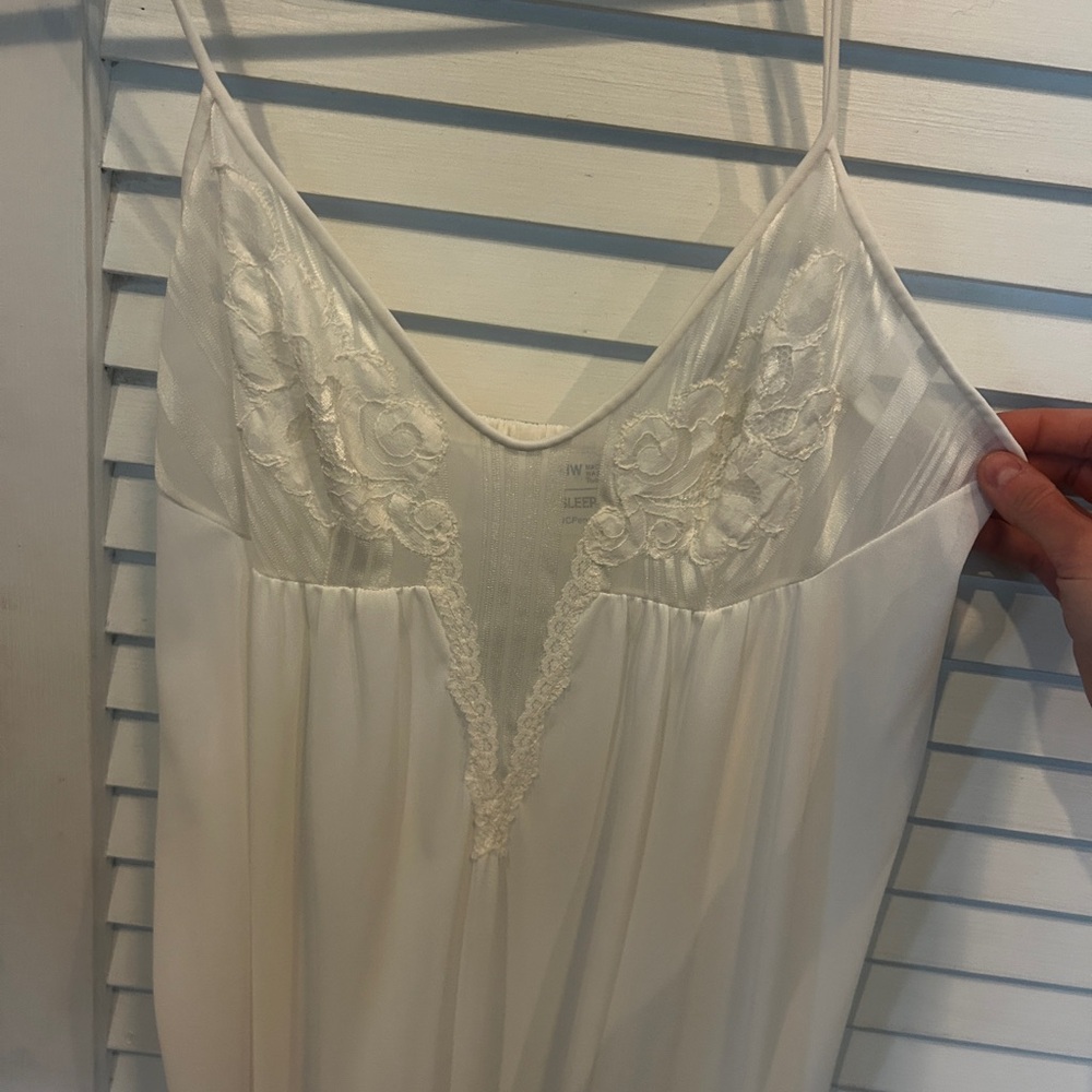 White maxi slip dress